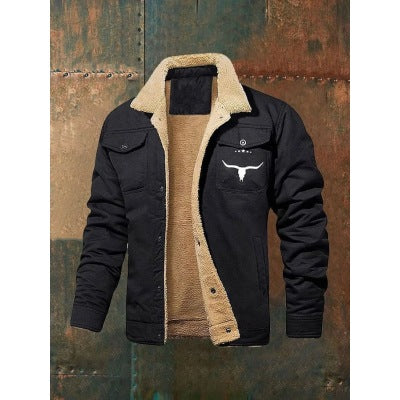 Men's Fleece-lined Cotton Casual Jacket