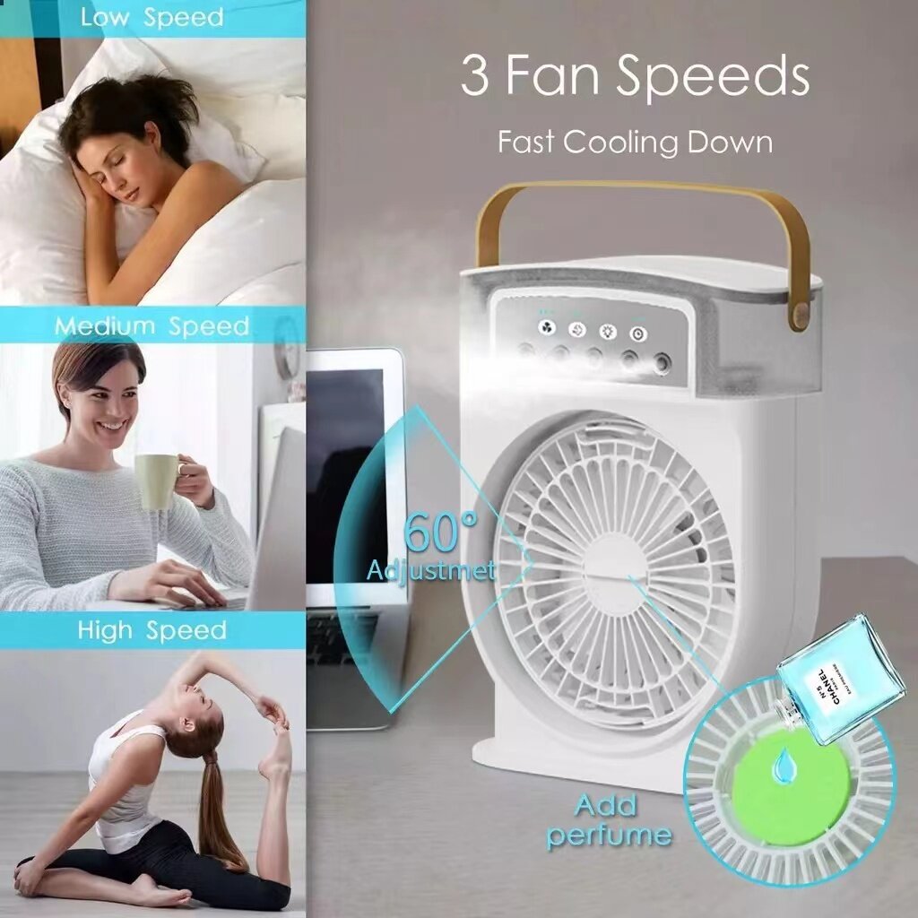 Portable USB Air Conditioner Cooling Fan With 5 Sprays